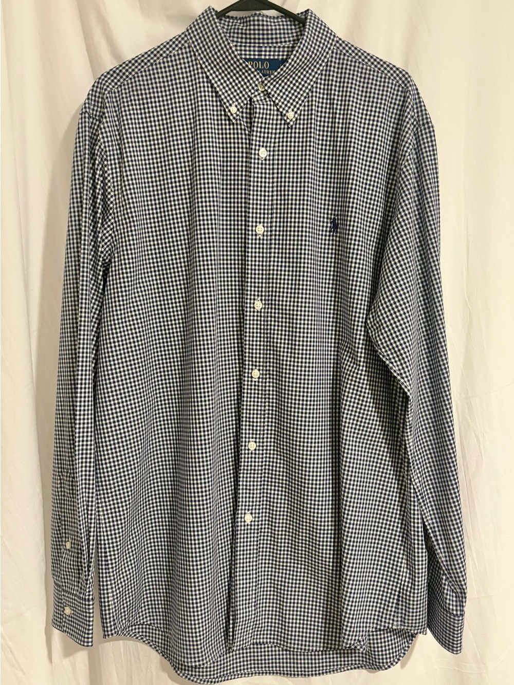 Polo by Ralph Lauren Navy and White Gingham Button-Down Shirt